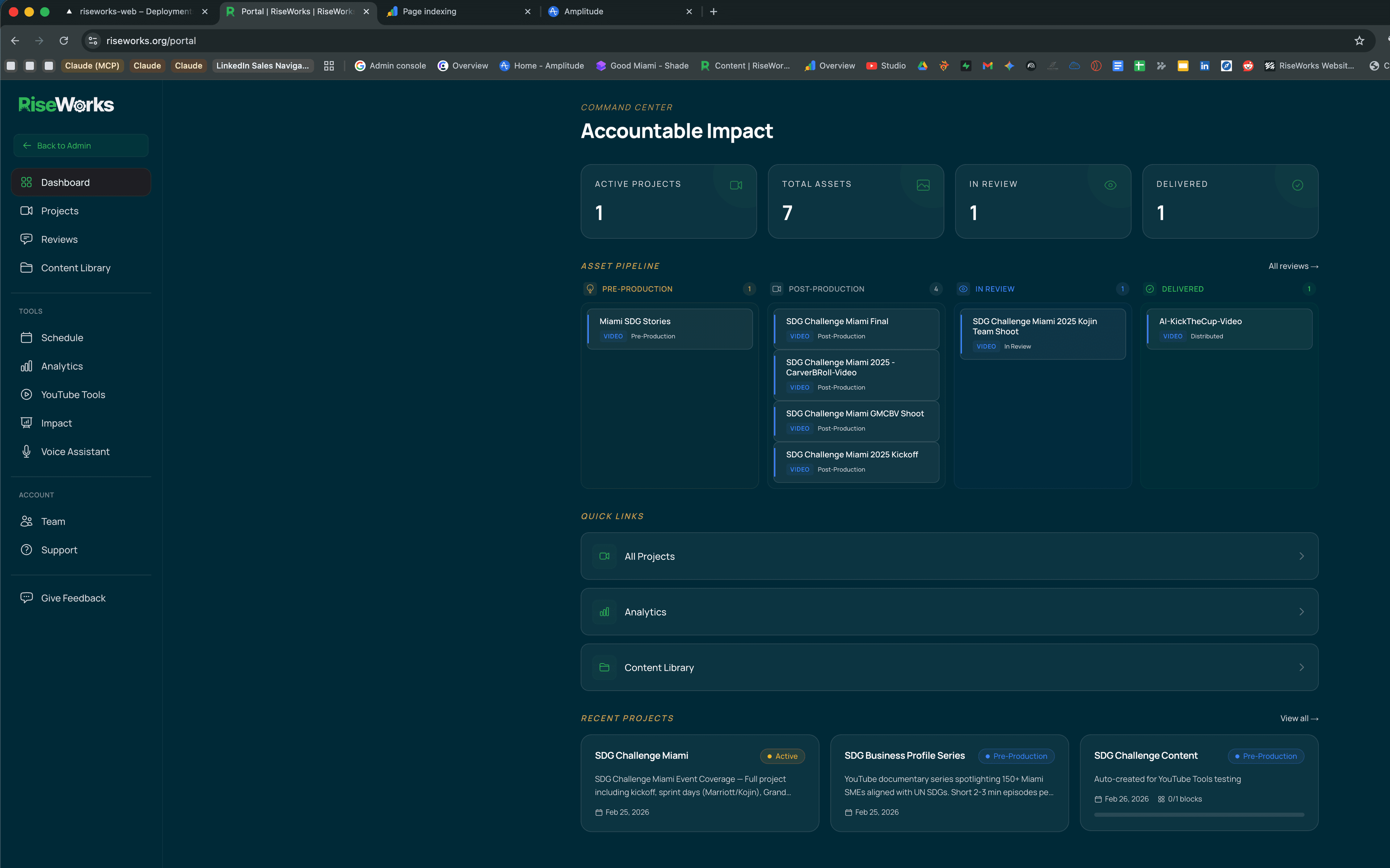 Portal Screenshot: Command Center Dashboard