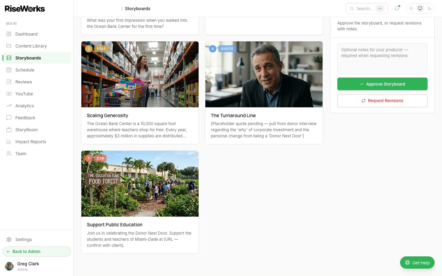 Client review flow